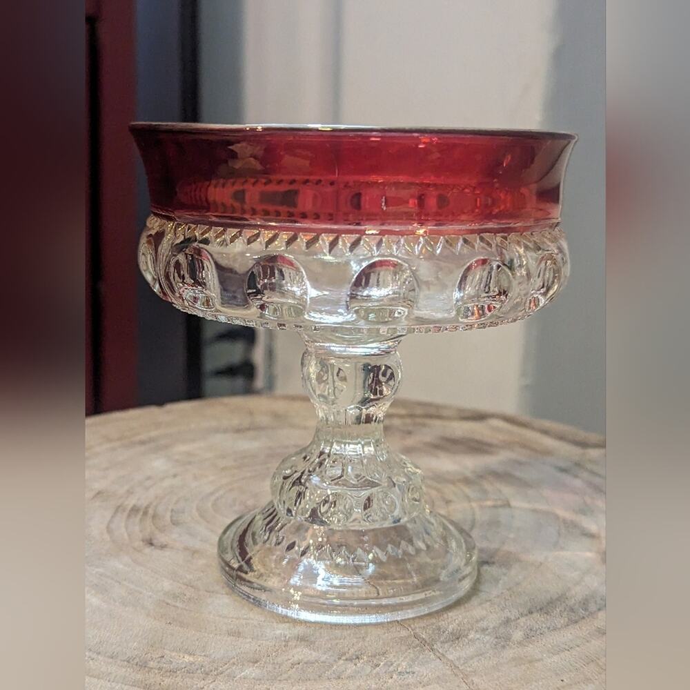 1960s Kings Crown Compote / Candy Dish by Indiana Glass